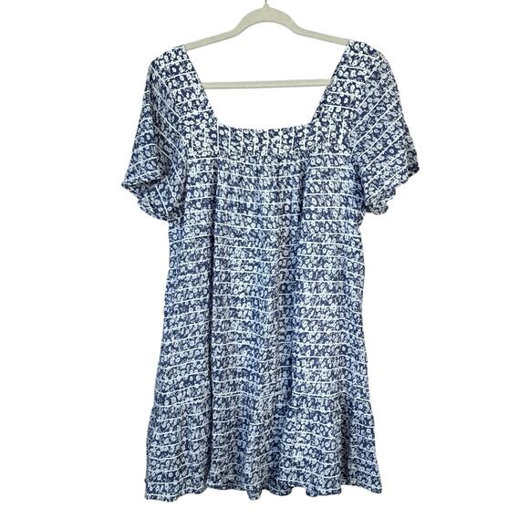 RAILS Valentina Ruffle Hem Crinkle Dress Camellia Print Size Large Navy Floral - Picture 3 of 8